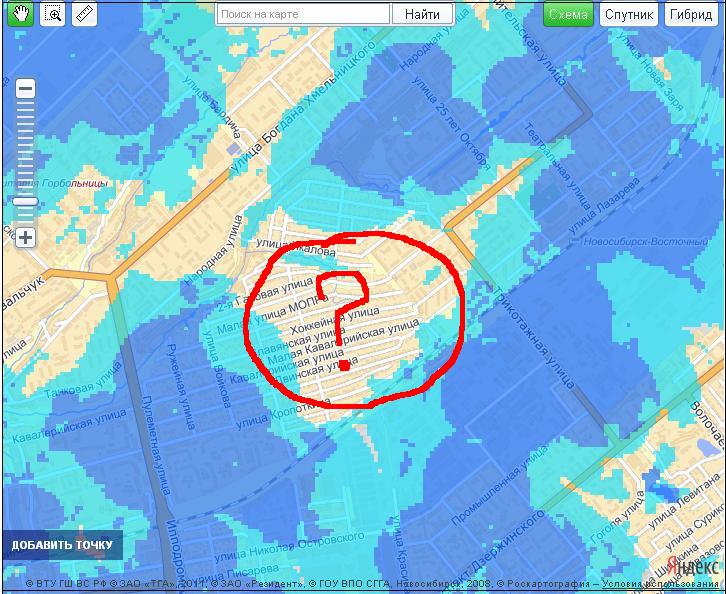 Карта покрытия сибирские сети