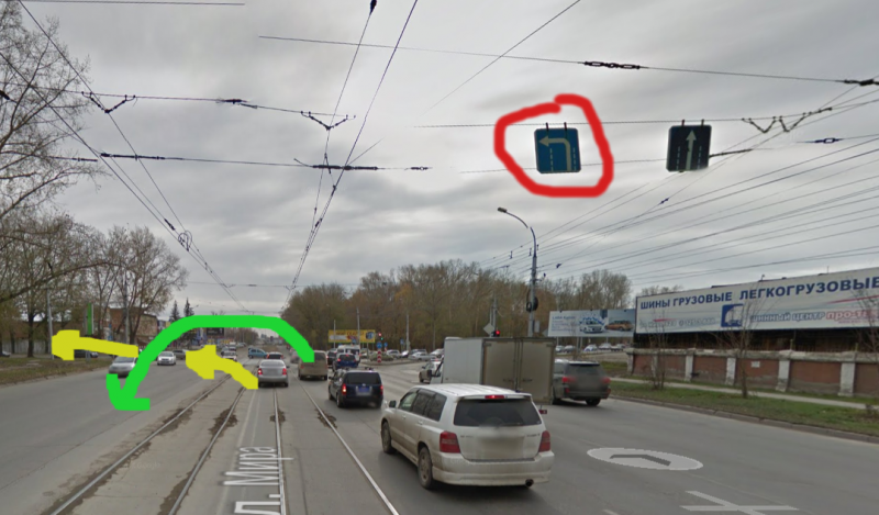 Выезд на трамвайные. Разворот на перекрестке с трамвайными путями. Разворот налево с трамвайных путей. Разворот на пересечении с трамвайными путями. Поворот налево через трамвайные пути на перекрестке.