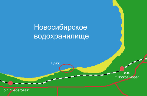 Обское море новосибирск карта