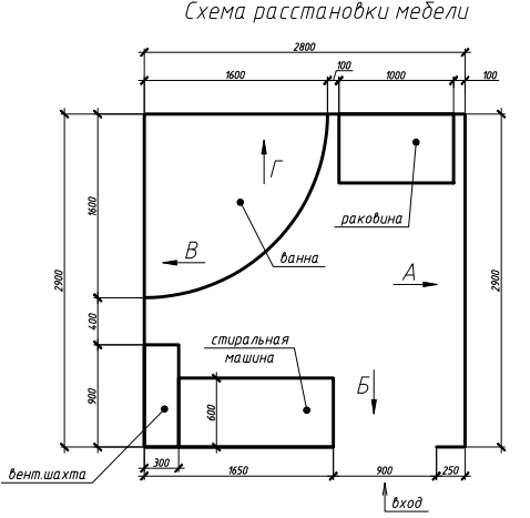 Значок стиральной машины на плане квартиры