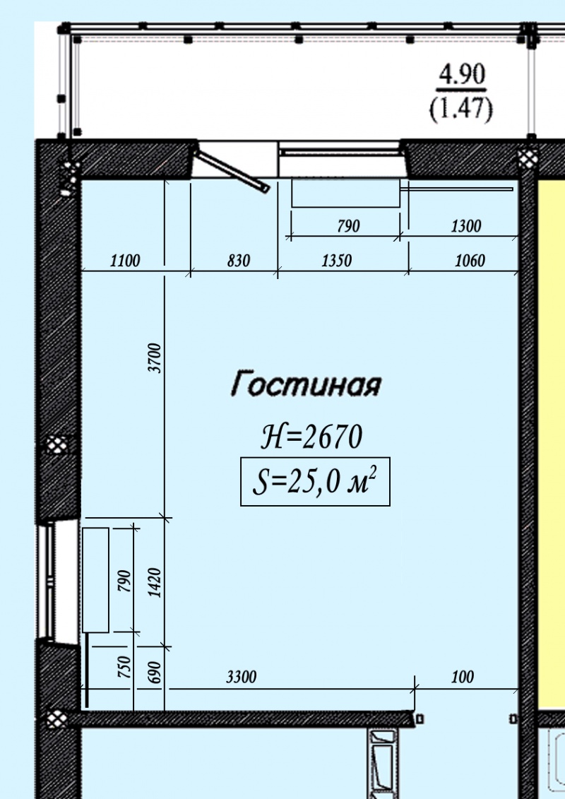 Размеры гостиной комнаты